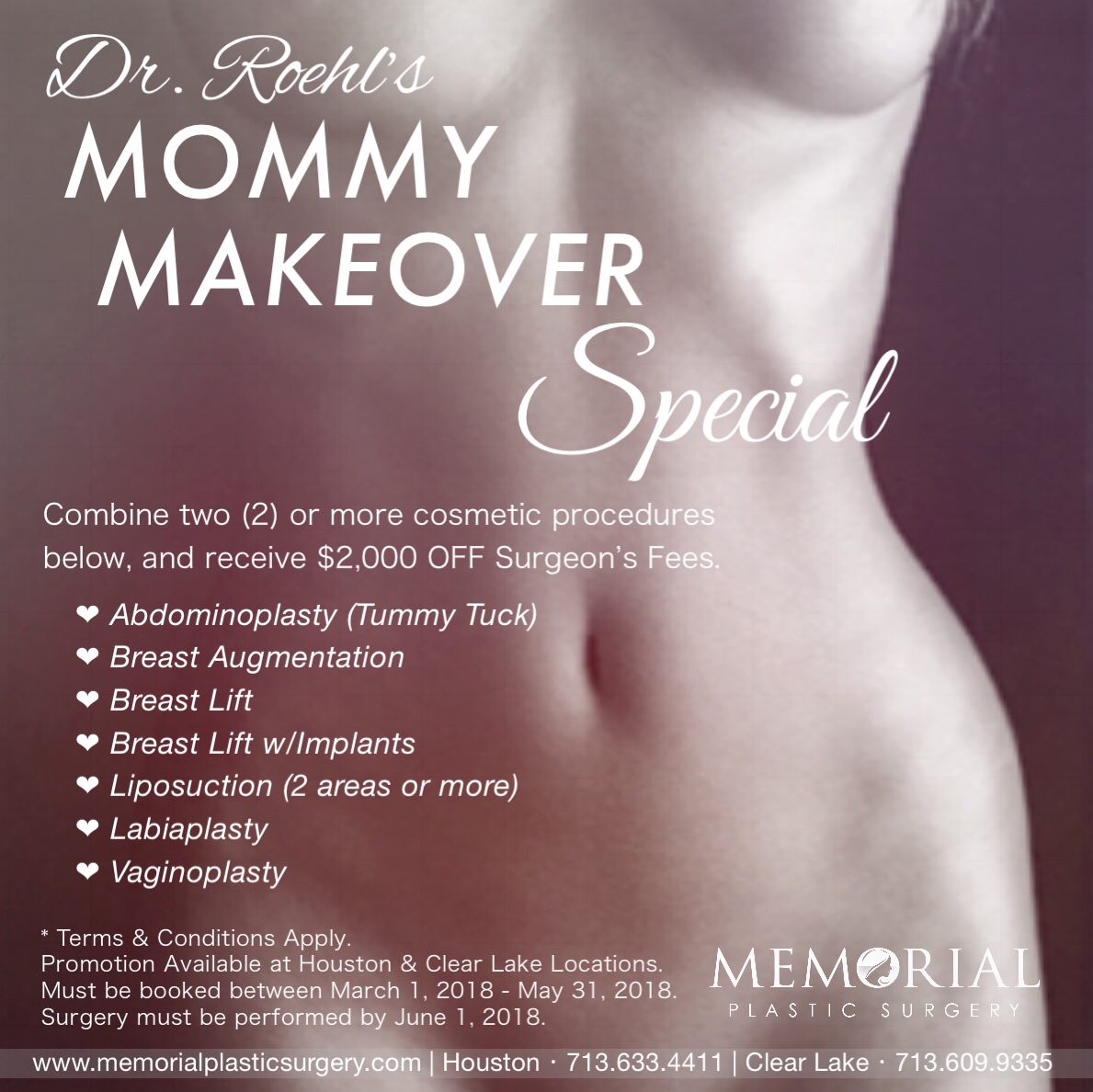 Mommy Makeover Special 2018 - Dr. Kendall Roehl