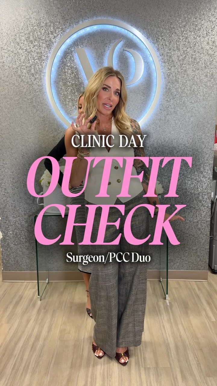 Little OOTD from yesterday’s clinics 💕💕 If you know me and Lisa, we love fashion and getting dolled up for clinic! ✨
Should we start doing these more often? 👀
#OOTD #clinicday #femaleplasticsurgeon